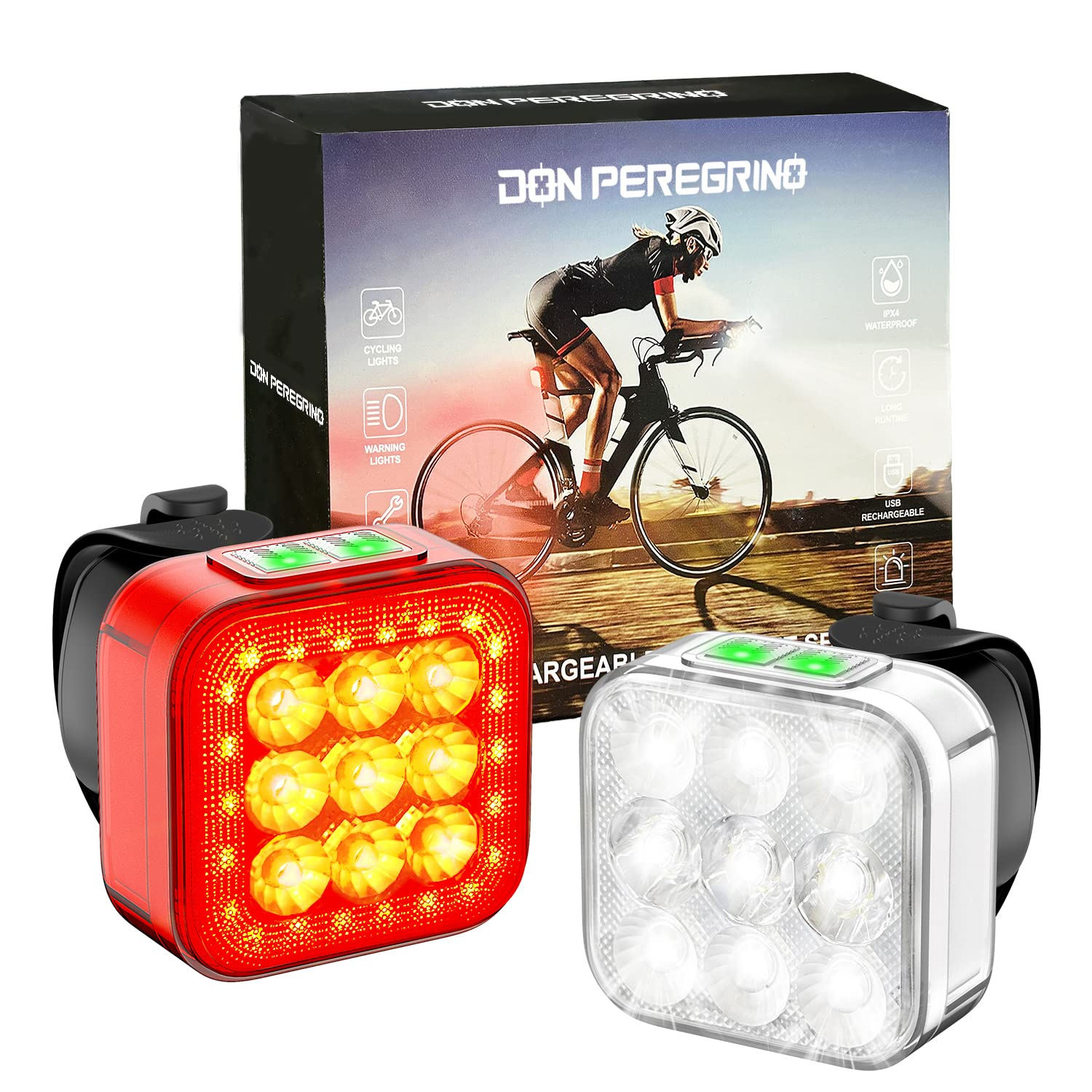 Ensemble Lumière Vélo Eclairage Avant et arrière Rechargeables USB pour Ensemble Lumière Vélo Eclairage Avant et arrière Rechargeables USB pour